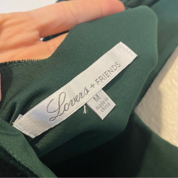 Lovers + Friends Ella Green Velvet Ruffle Mini Dress Size Medium - Picture 13 of 13